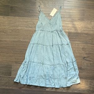 Sim & Sam Spaghetti Straps Midi Dress Blue XS